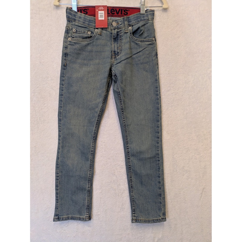 Levi Strauss Youth Slim Flex Stretch Jeans‎ Blue Distressed Size 8